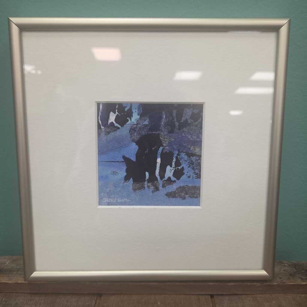 "Fish" Original Acrylic on Paper by Jerry Smith, Signed/Framed