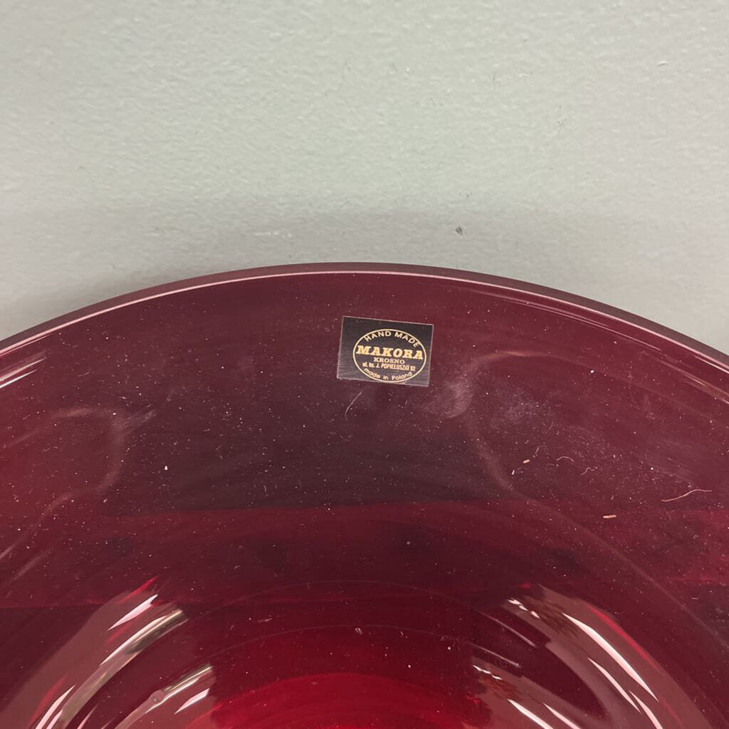 Hand Blown Art Glass in Ruby Red Made in Poland