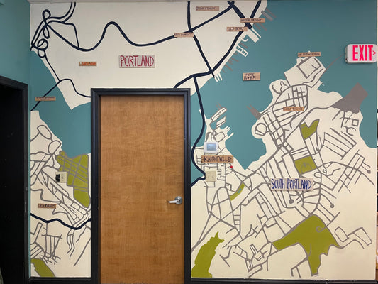 Discover the New South Portland Map Mural at Heirloom Consignment