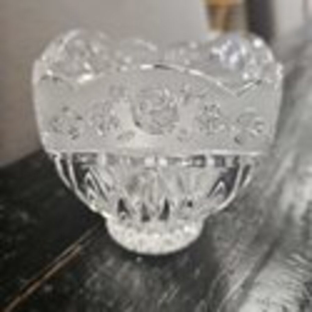 Crystal Candy Bowl with Frosted Flowers