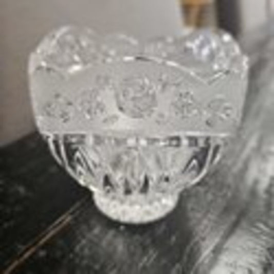 Crystal Candy Bowl with Frosted Flowers