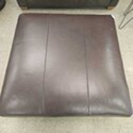 Bruce Peters Industrial Leather Ottoman