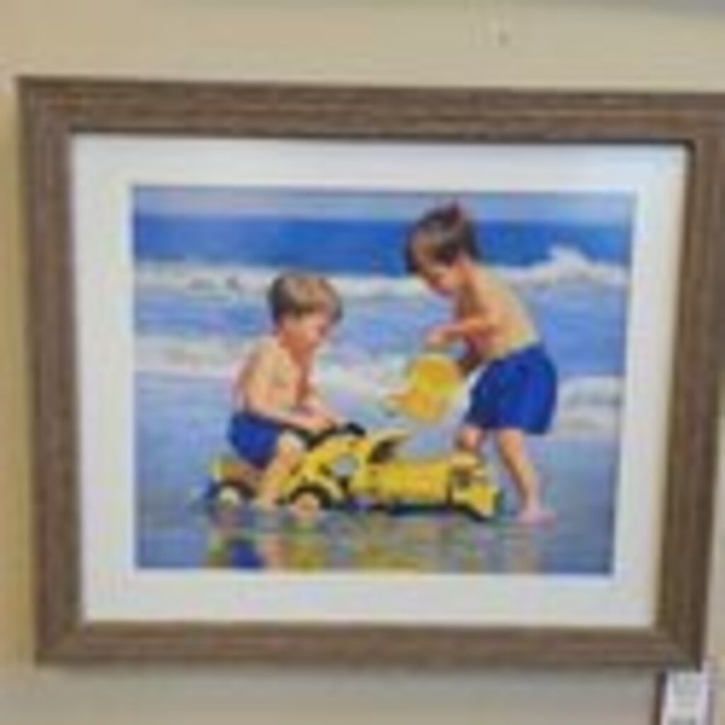 "Engineering the Beach" by Candace Lovely Framed Print