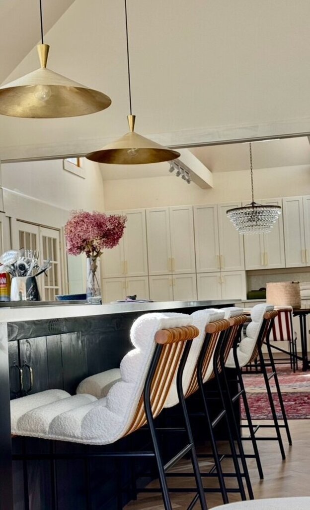 Denver Modern Vail Counter Stool, Boucle Upholstery