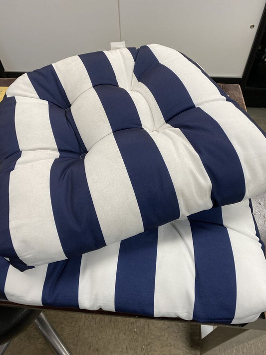 2x Awning Striped Chair Cushions