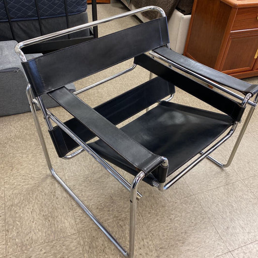 Wassily Style Chair Leather/Chrome