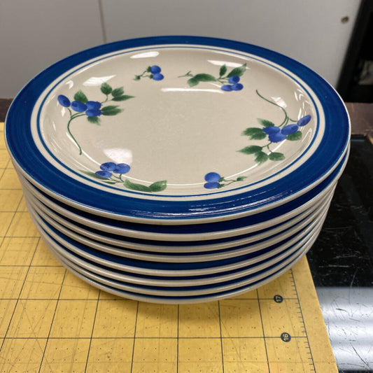 8x LL Bean Blueberry Salad Plates