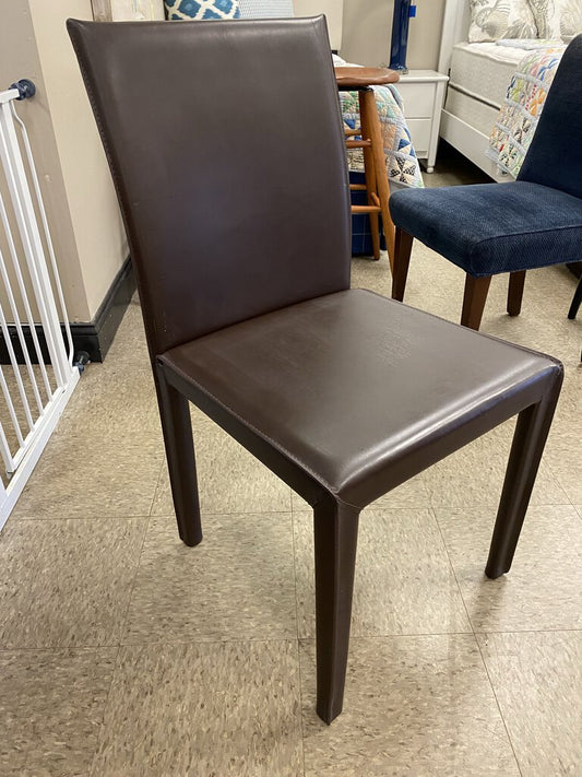 4x Crate & Barrel Leather Dining Chairs