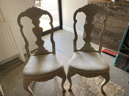 2x Country French Painted Chairs