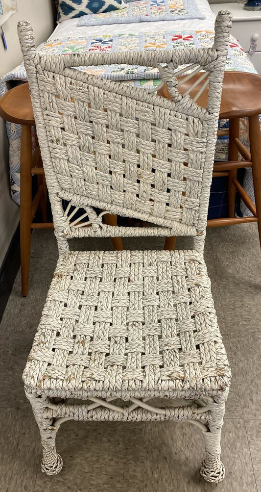 Asymmetrical Wicker Dining Chair