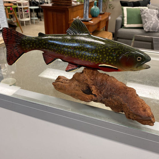 Big Sky Carvers Brook Trout on Wood