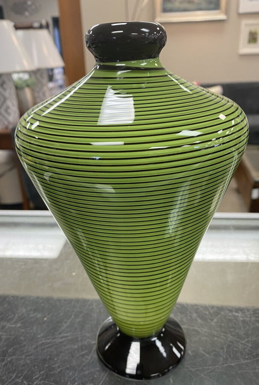 Nadal Glass - Chartreuse Striped Vase