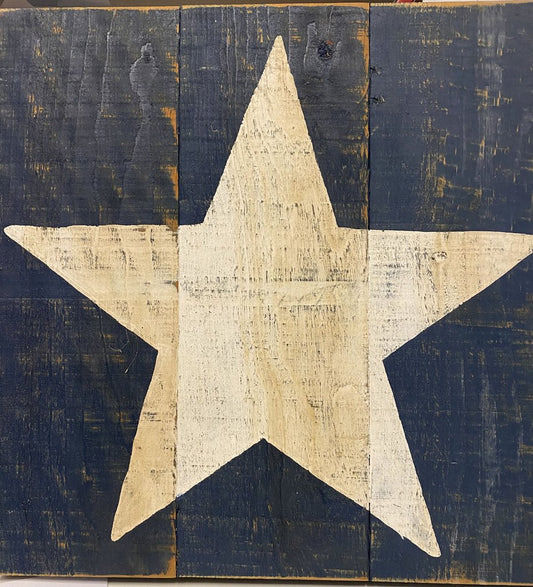 Painted Star on Wood Panel