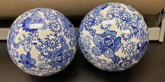 Pair of Ceramic Carpet Bowling Balls