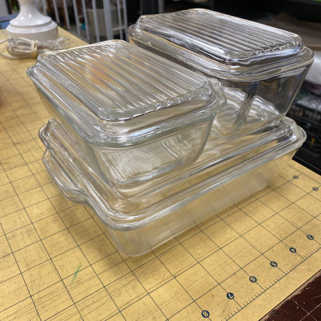 Pyrex Clear Glass Refrigerator Dishes