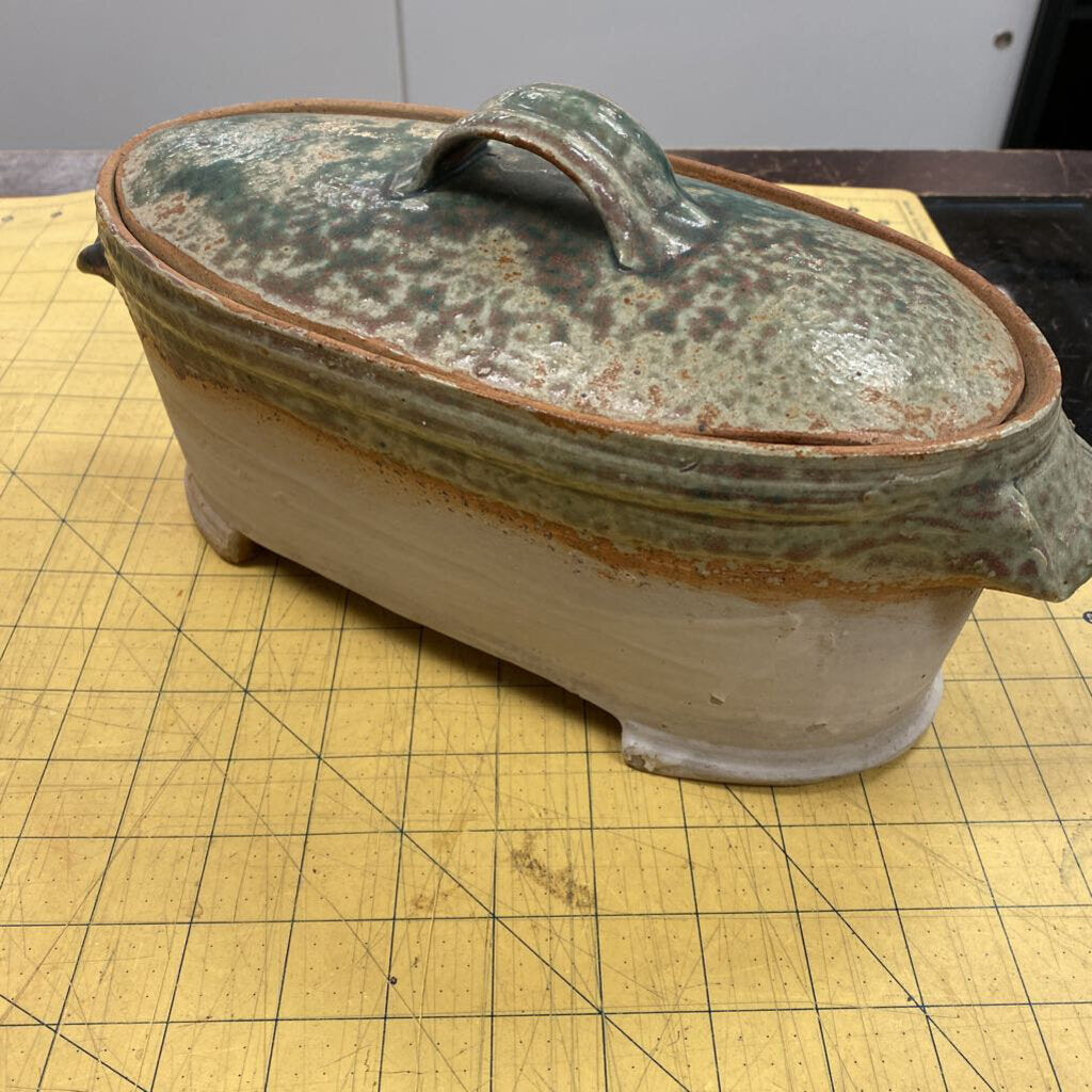 Footed Pottery Tureen w/Lid