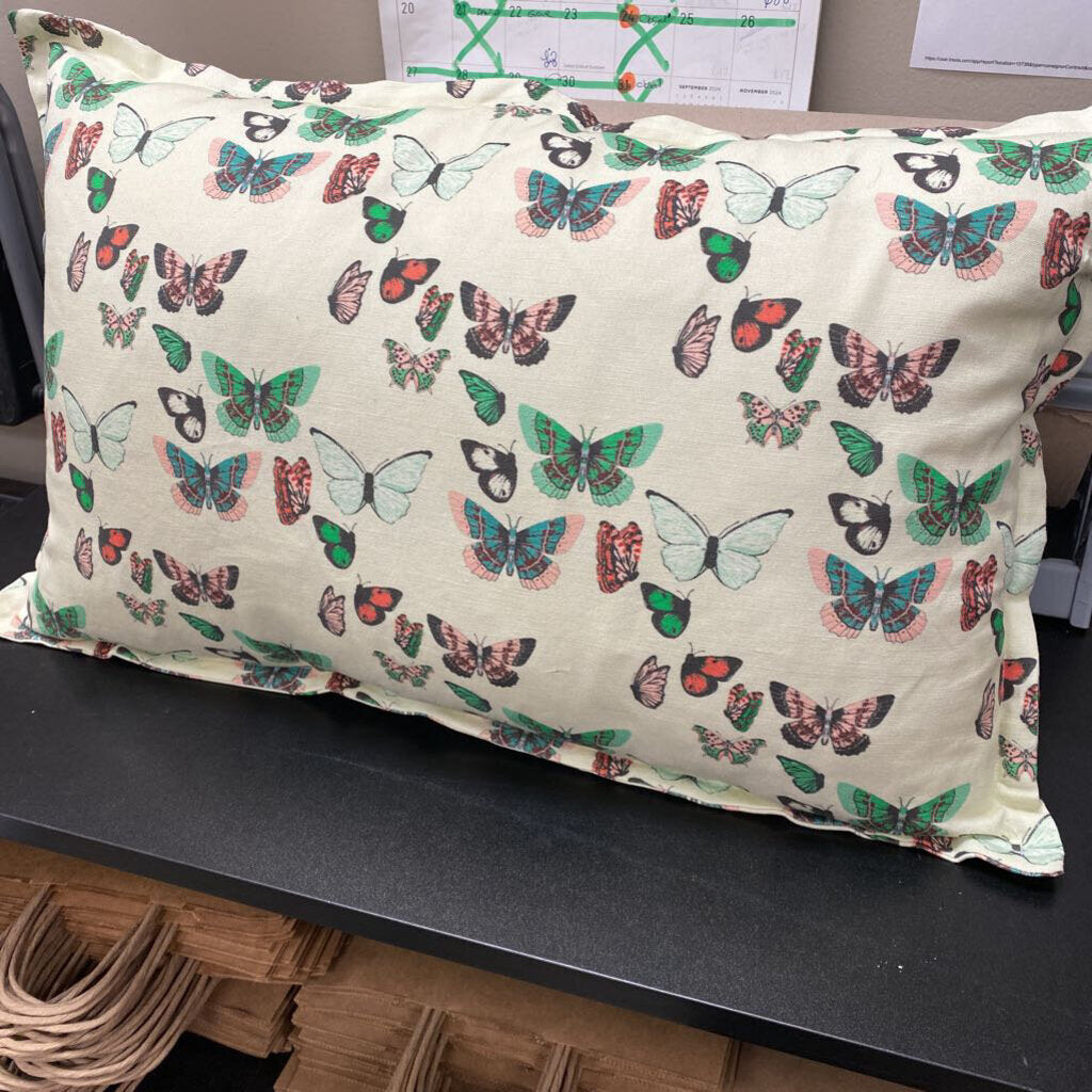 Butterfly Print Lumbar Pillow