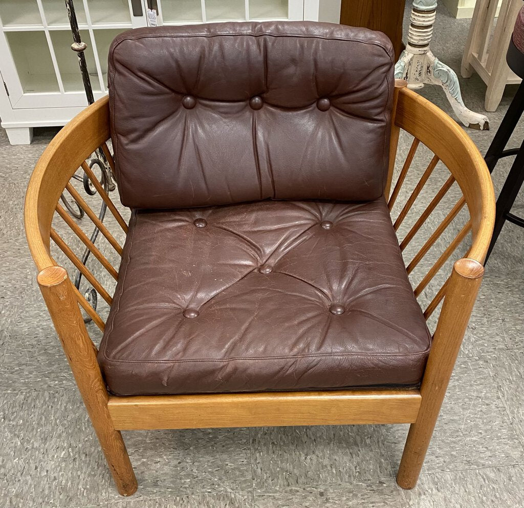 Leather and Wood MCM Chair