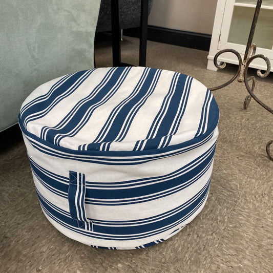 Awning Stripe Beanbag Ottoman