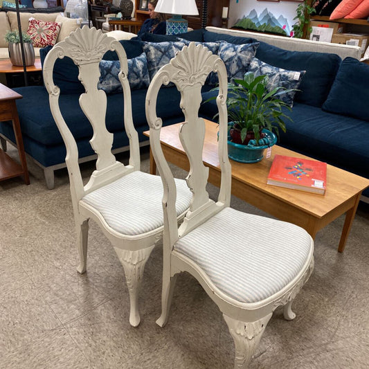 2x Country French Painted Chairs