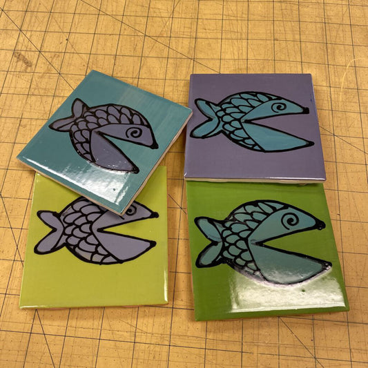 Lacey Pottery Tile Coasters