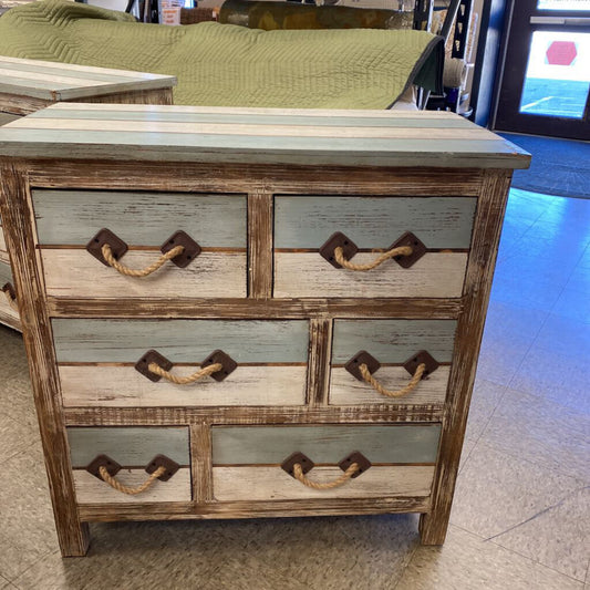 6 Drawer Driftwood Style/Rope Handles