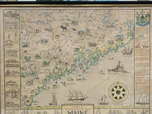 A Map of Western, Central & Eastern Maine