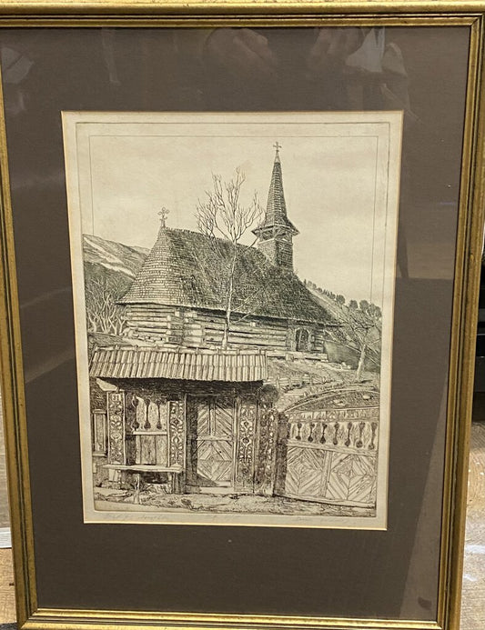 Block Print of Church 6/7