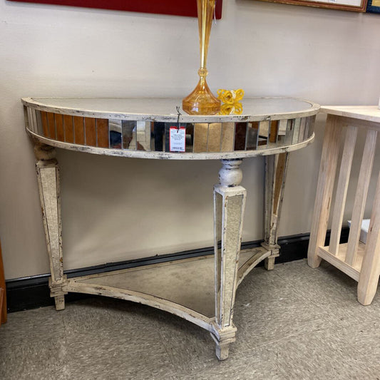 Mirrored Demilune Console