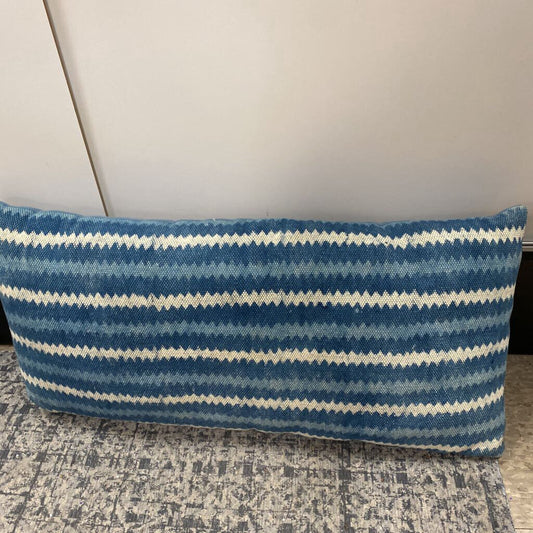 Woven Chevron Striped Lumbar Pillow