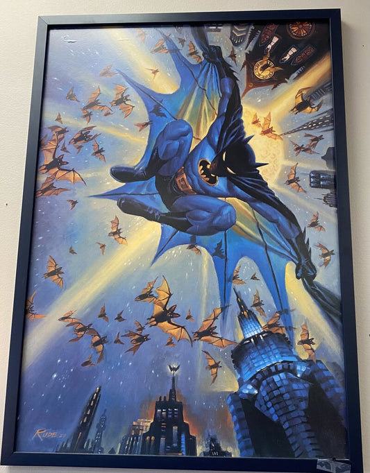 DC Comics 1989 Batman Dark Knight Poster featuring art by Steve Rude