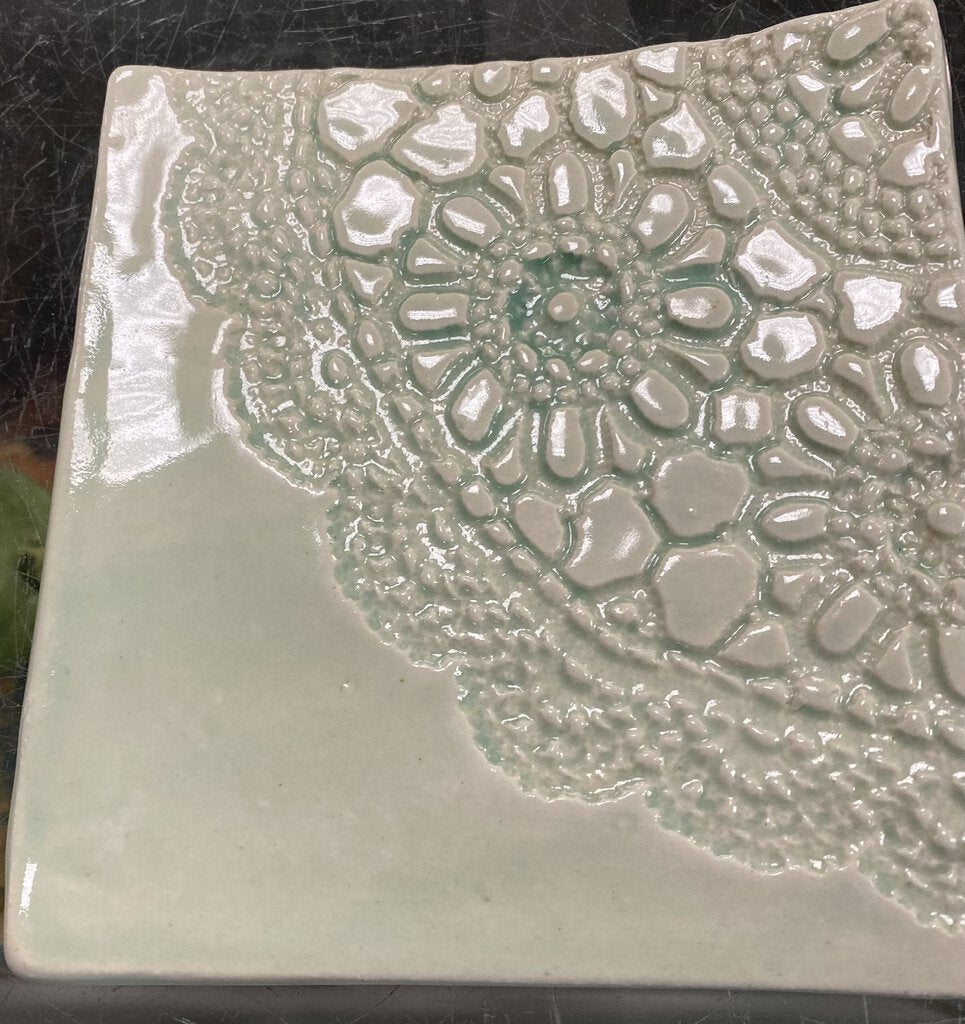 Lace Pattern Pottery Dish