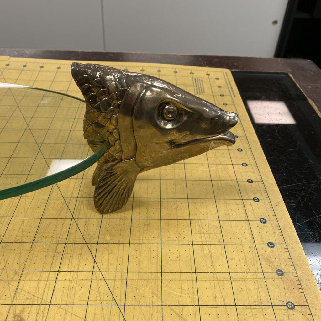 Glass and Metal Salmon Server