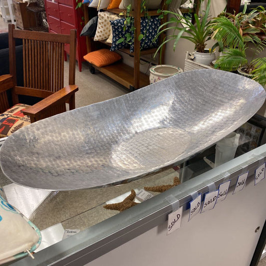 Large Metal Oval Decor Bowl