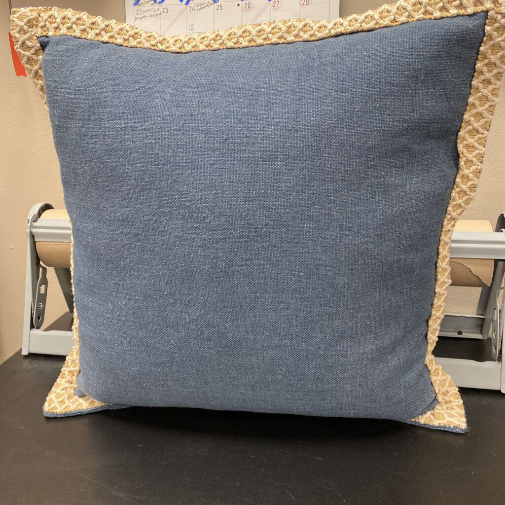 Jute Trimmed Cotton Accent Pillows