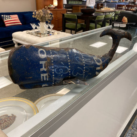 HOM Recycled Tin Whale Decor