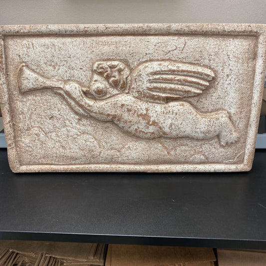 Resin Angel w/Trumpet Plaque