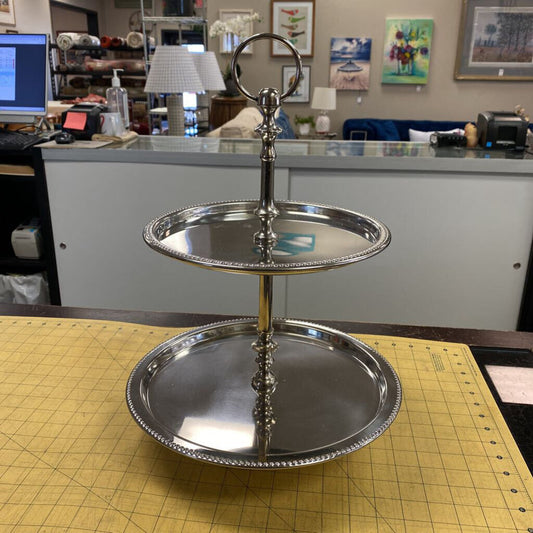 2 Tier Stainless Serving Tray