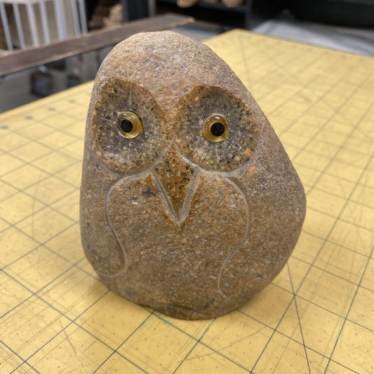 Stone Carved Owl Figure