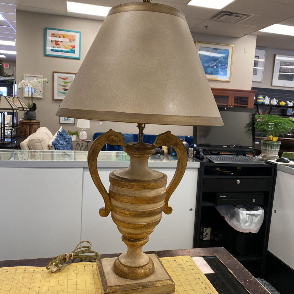 Painted Plaster Urn Lamp