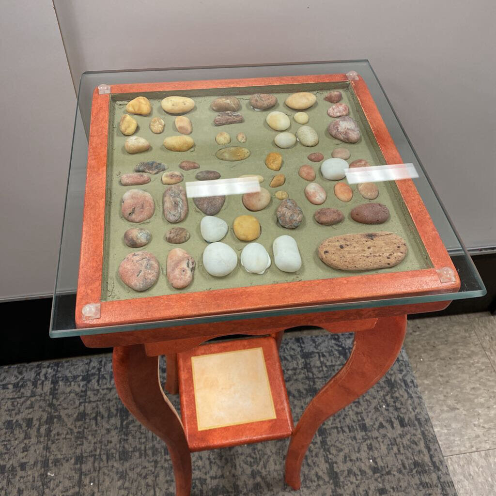 Handpainted Beach Rock Accent Table