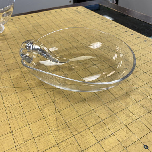 Stuben Crystal Bowl w/Snail Handle