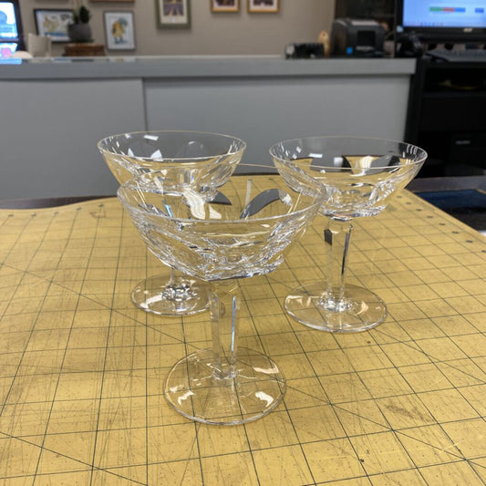 3x Waterford Sheila Coupe Glasses