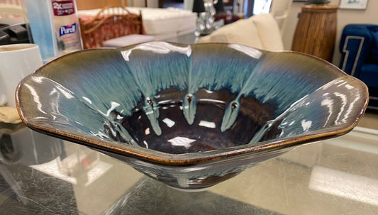 Glazed Pottery Octagonal Bowl