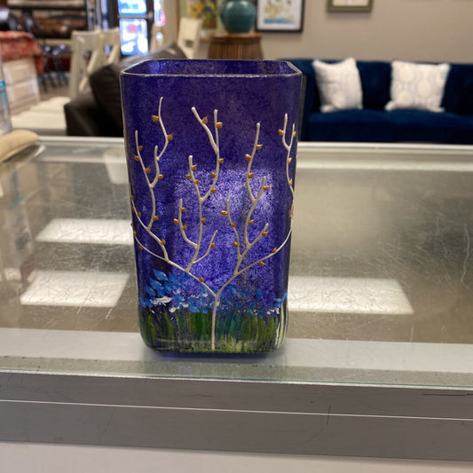 Sand And Water Art Glass Votive Holder