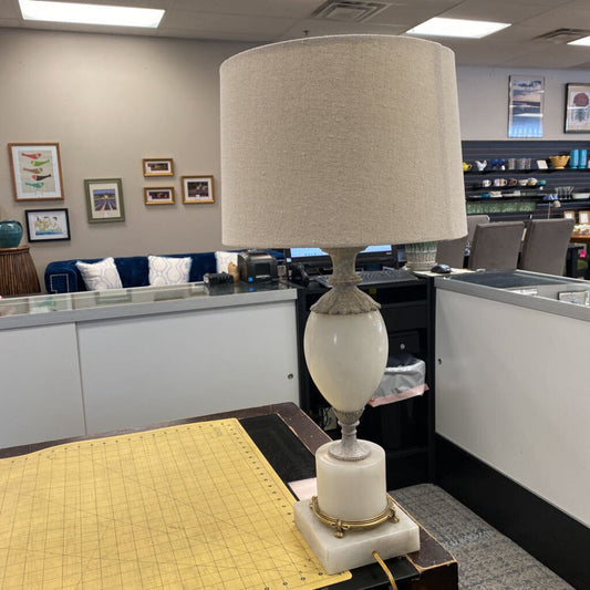 Cottage Core Alabaster Urn Lamp