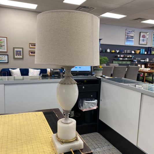 Cottage Core Alabaster Urn Lamp