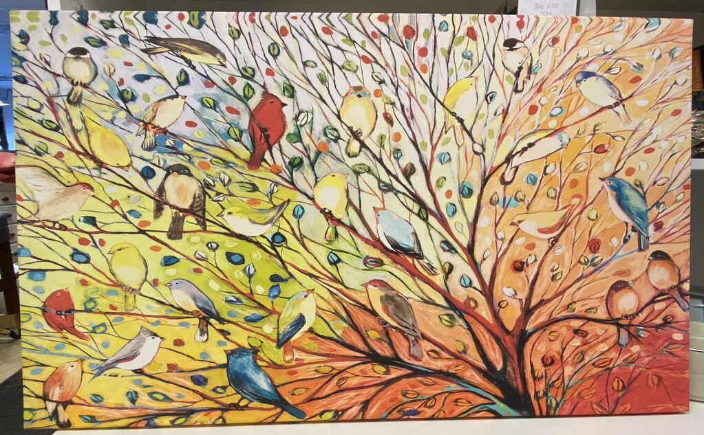 J. Lommers "Tree Birds" on Canvas
