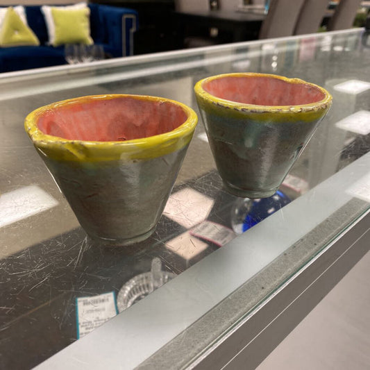 2x Art Pottery Mini Vases