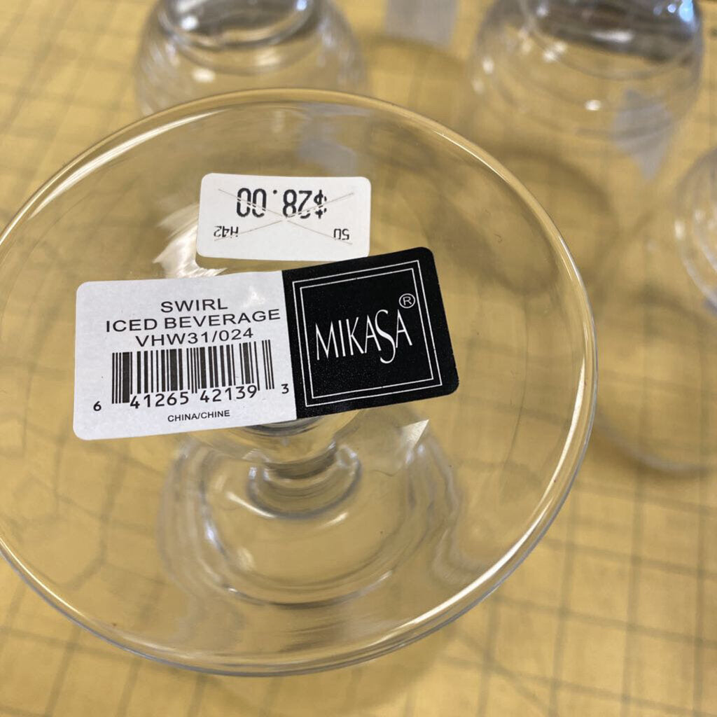 7x Mikasa Swirl Wine Glasses